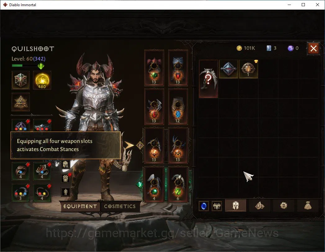 Diablo Immortal Accounts Mid-Tier SEA - Izual|Lv60(342)|Demon Hunter|31K CR|Reso 480| Paragon Maledictor|Inferno I|Hell Lv 5