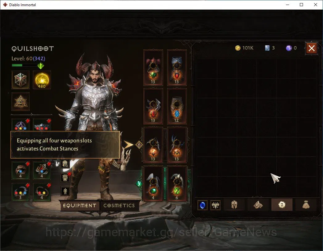 Diablo Immortal Accounts Mid-Tier SEA - Izual|Lv60(342)|Demon Hunter|31K CR|Reso 480| Paragon Maledictor|Inferno I|Hell Lv 7