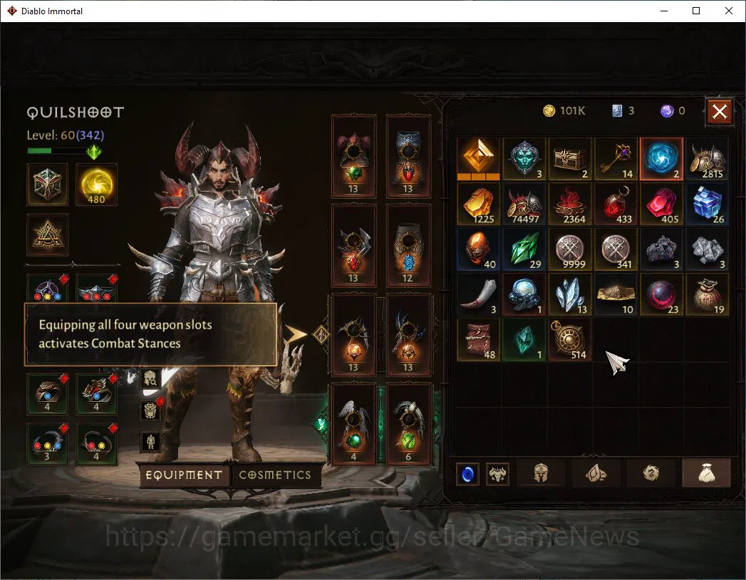 Diablo Immortal Accounts Mid-Tier SEA - Izual|Lv60(342)|Demon Hunter|31K CR|Reso 480| Paragon Maledictor|Inferno I|Hell Lv 8