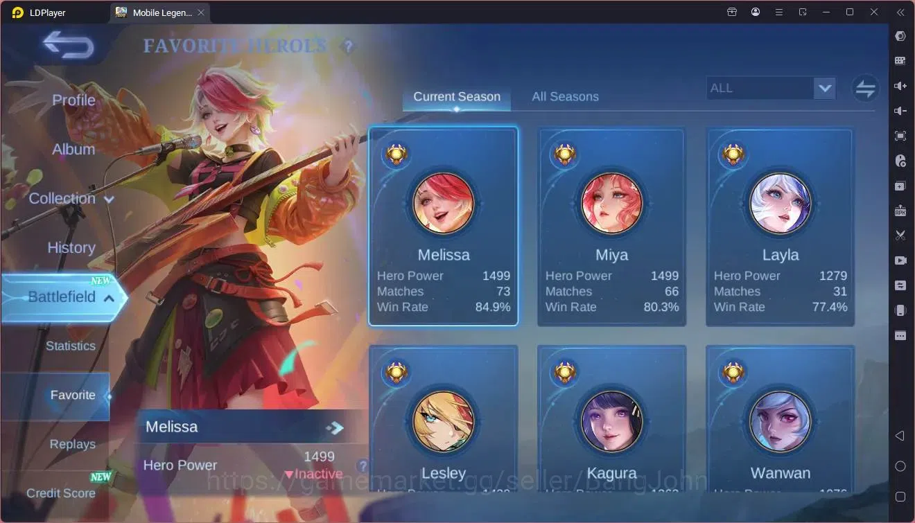 Mobile Legends: Bang Bang Accounts Global|Hero 132 Skin 446|Mega|Legend Layla,Lunox,M image 20