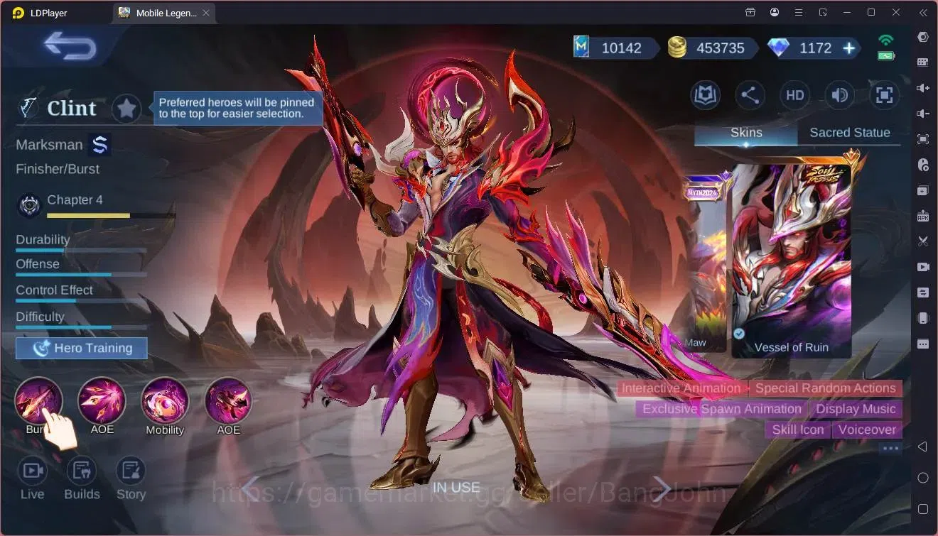 Mobile Legends: Bang Bang Accounts Global|Hero 132 Skin 446|Mega|Legend Layla,Lunox,M image 9