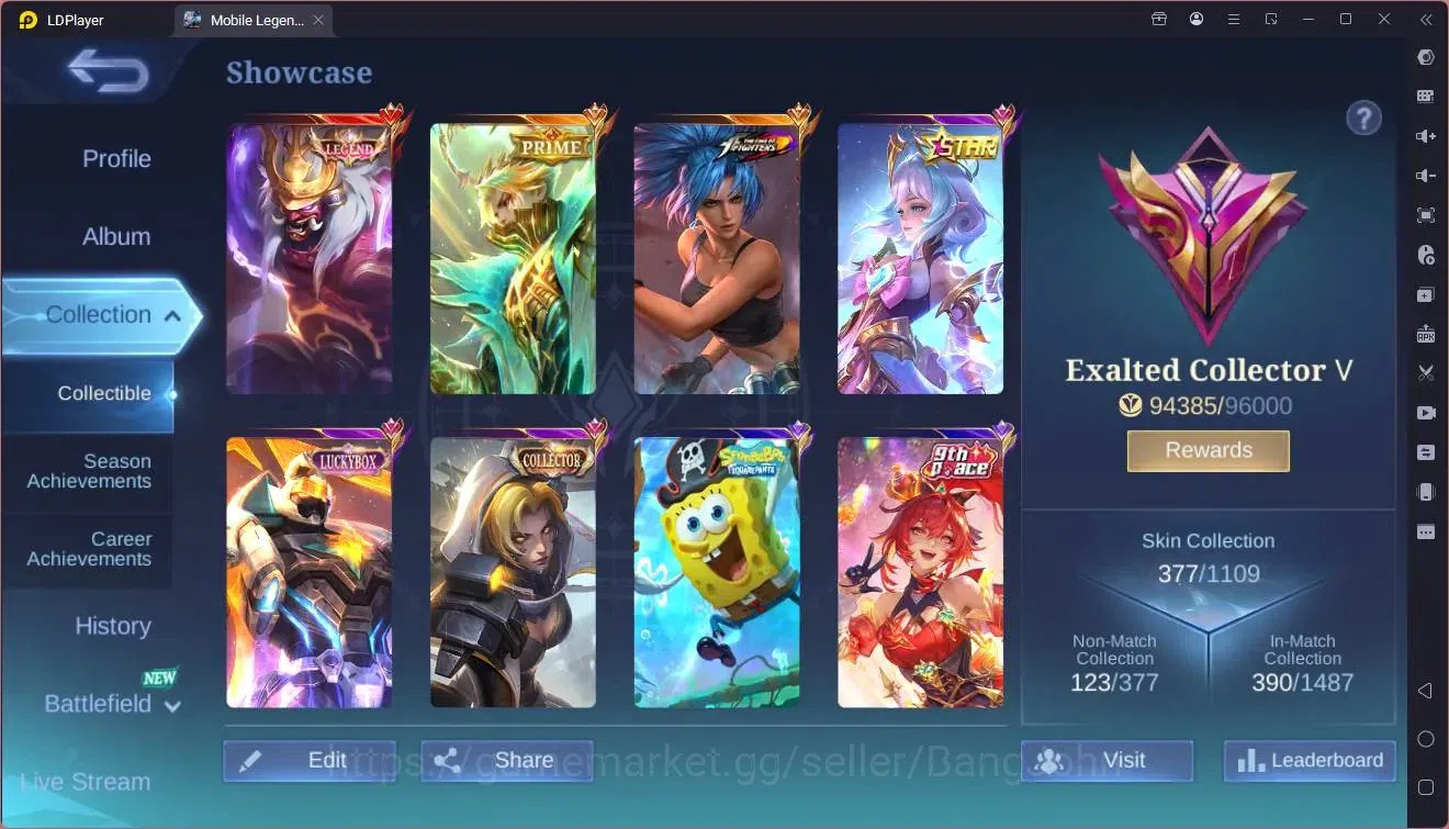 Mobile Legends: Bang Bang Accounts Global|Hero 132|Skin 377|Exalted|Legend Franco|Pri image 2