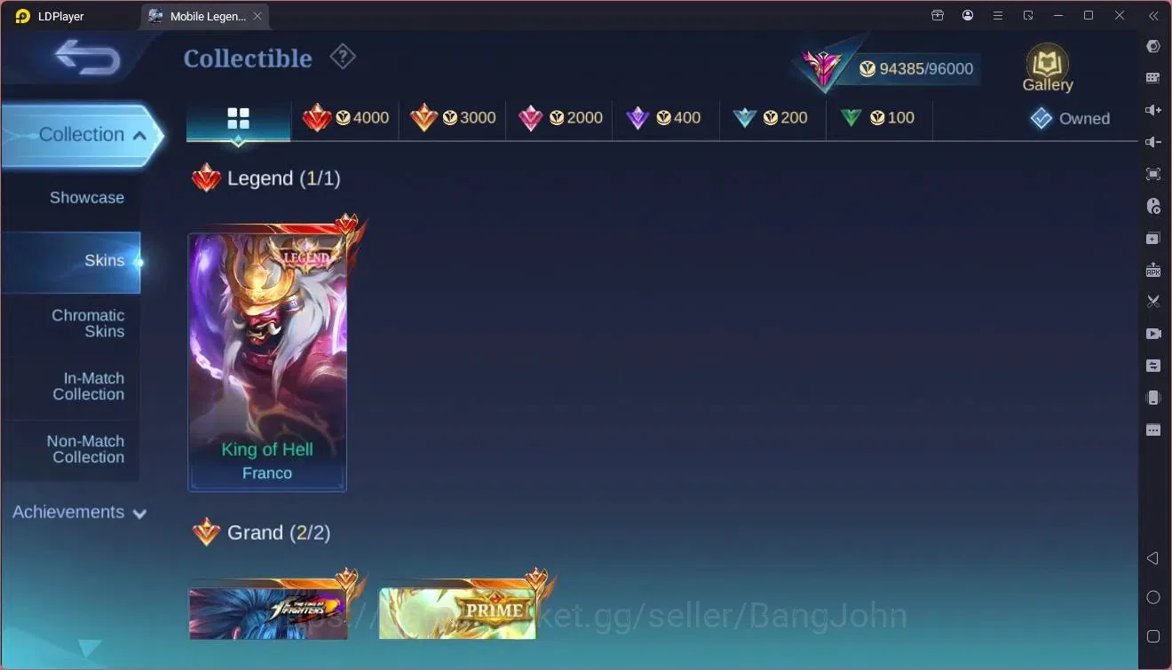 Mobile Legends: Bang Bang Accounts Global|Hero 132|Skin 377|Exalted|Legend Franco|Pri image 7