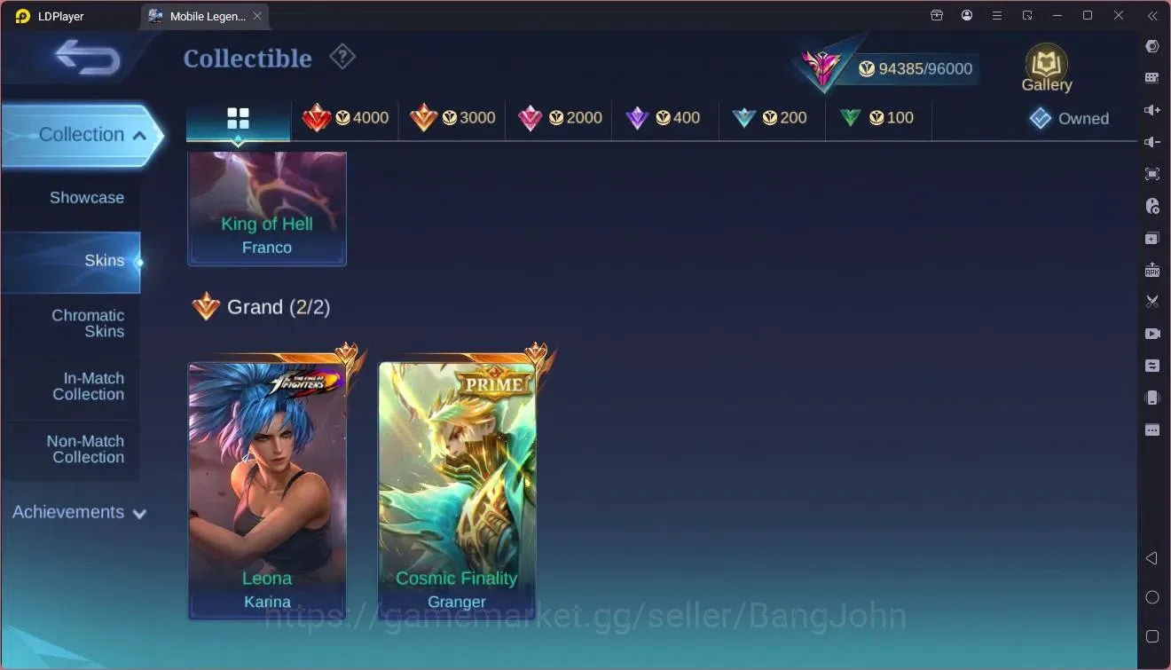 Mobile Legends: Bang Bang Accounts Global|Hero 132|Skin 377|Exalted|Legend Franco|Pri image 8