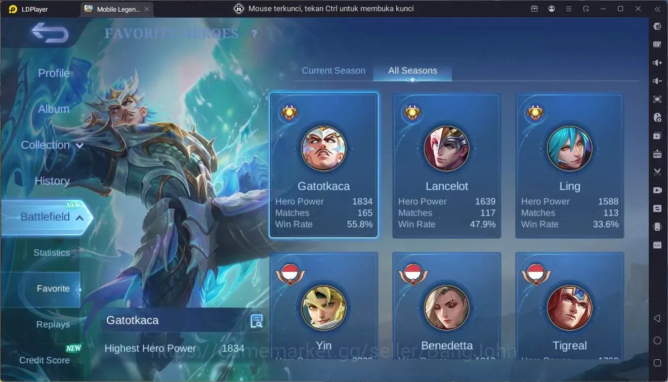 Mobile Legends: Bang Bang Accounts Global|Hero 76|Skin 119|Expert|Prime Granger|CC Na image 18