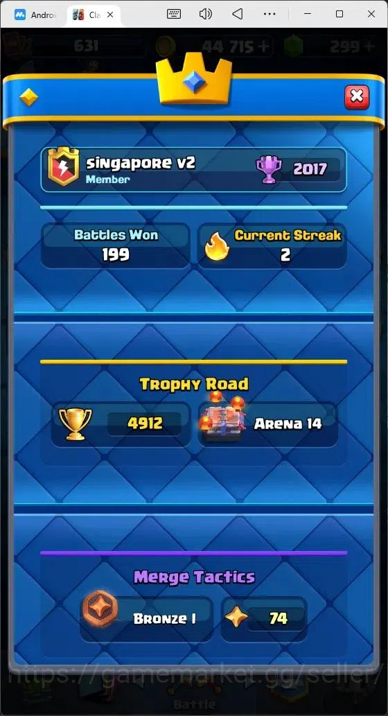 Clash Royale Accounts Mobile |Lv 631|Trophy 4912|Arena 14|1 Champ|5 EVO  image 3