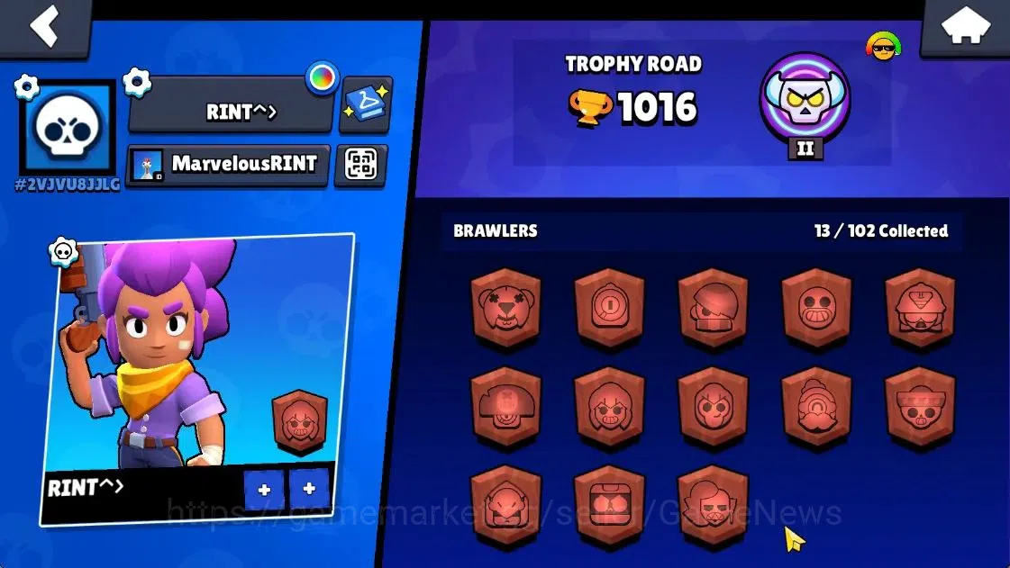 Brawl Stars Accounts 1016 Trophy | 8800 Bling 5515 Coins | 13 Brawlers  image 3