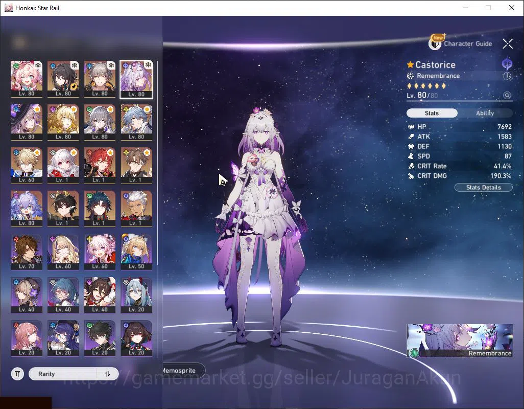 Honkai Star Rail Accounts Mid Game ASIA|TL 66|8 Limited Castorice+Sign,Hyacine,TheHerta+Sign,Aglaea,Sunday,Dante,Etc|MC 3