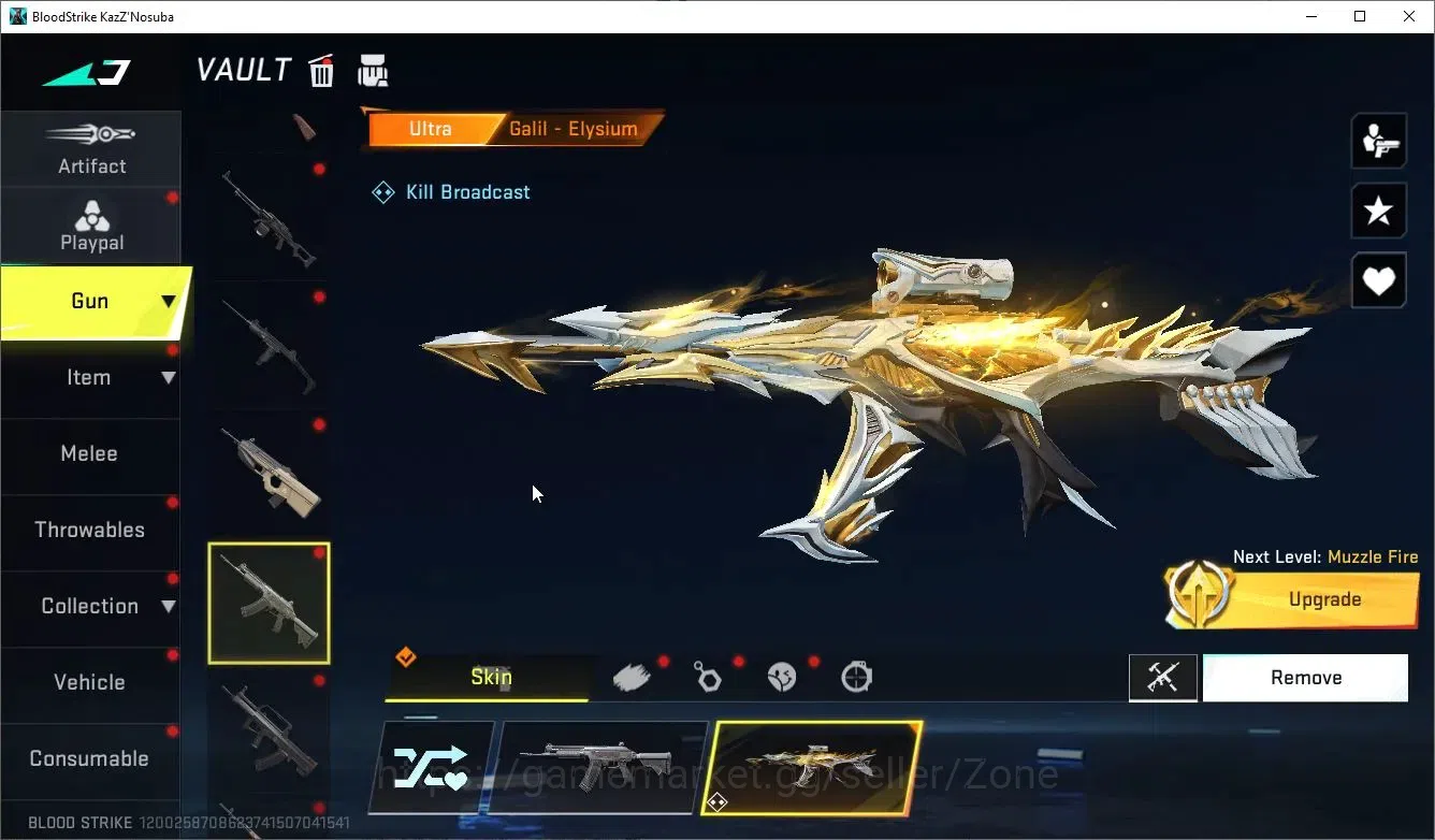 Blood Strike Accounts Collab Skin ASIA|3 ETERNAL[Bizon Lv2,AUG,DEagle]|2 ULTRA Melee[Talon Knife,Lightblade]|8 ULTRA|3 16