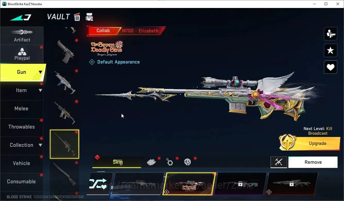 Blood Strike Accounts Collab Skin ASIA|3 ETERNAL[Bizon Lv2,AUG,DEagle]|2 ULTRA Melee[Talon Knife,Lightblade]|8 ULTRA|3 17
