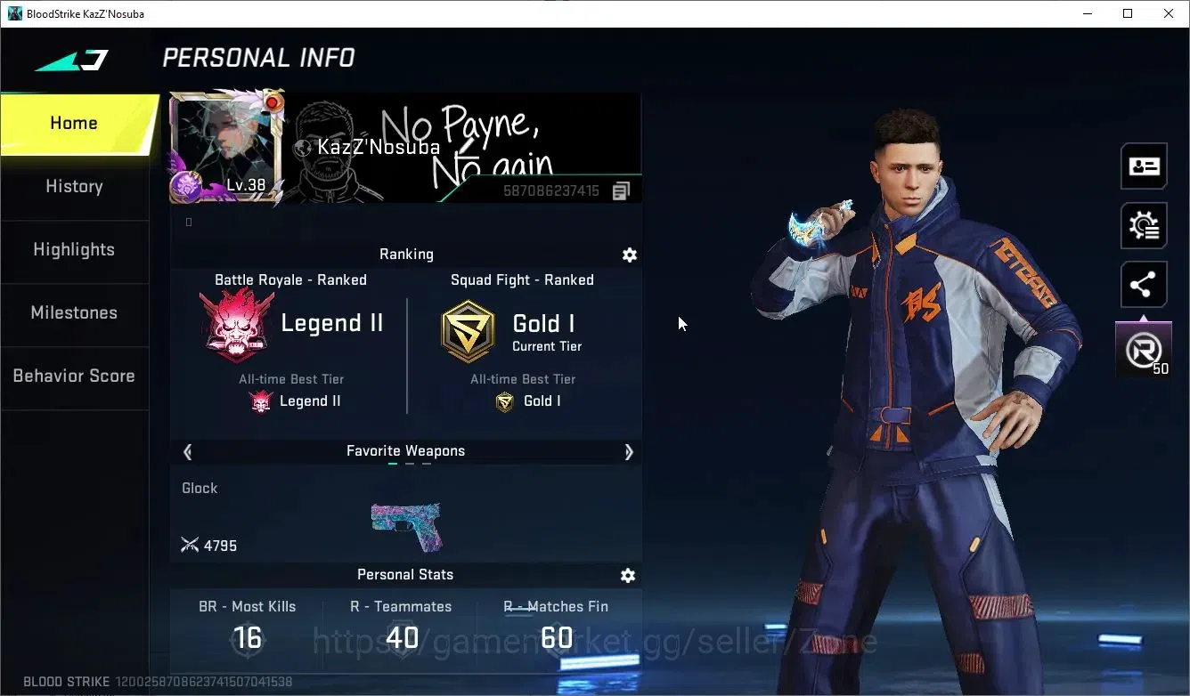 Blood Strike Accounts Collab Skin ASIA|3 ETERNAL[Bizon Lv2,AUG,DEagle]|2 ULTRA Melee[Talon Knife,Lightblade]|8 ULTRA|3 2