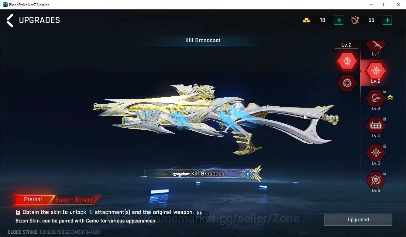 Blood Strike Accounts Collab Skin ASIA|3 ETERNAL[Bizon Lv2,AUG,DEagle]|2 ULTRA Melee[Talon Knife,Lightblade]|8 ULTRA|3 4