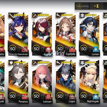 Arknights Accounts Mid-Tier ARKNIGHTS GLOBAL EARLYMID 18*6 , 2 LIMITED HOSHI ALTER,MUELSYSE , LOGOS,LEMUEN,CHEN