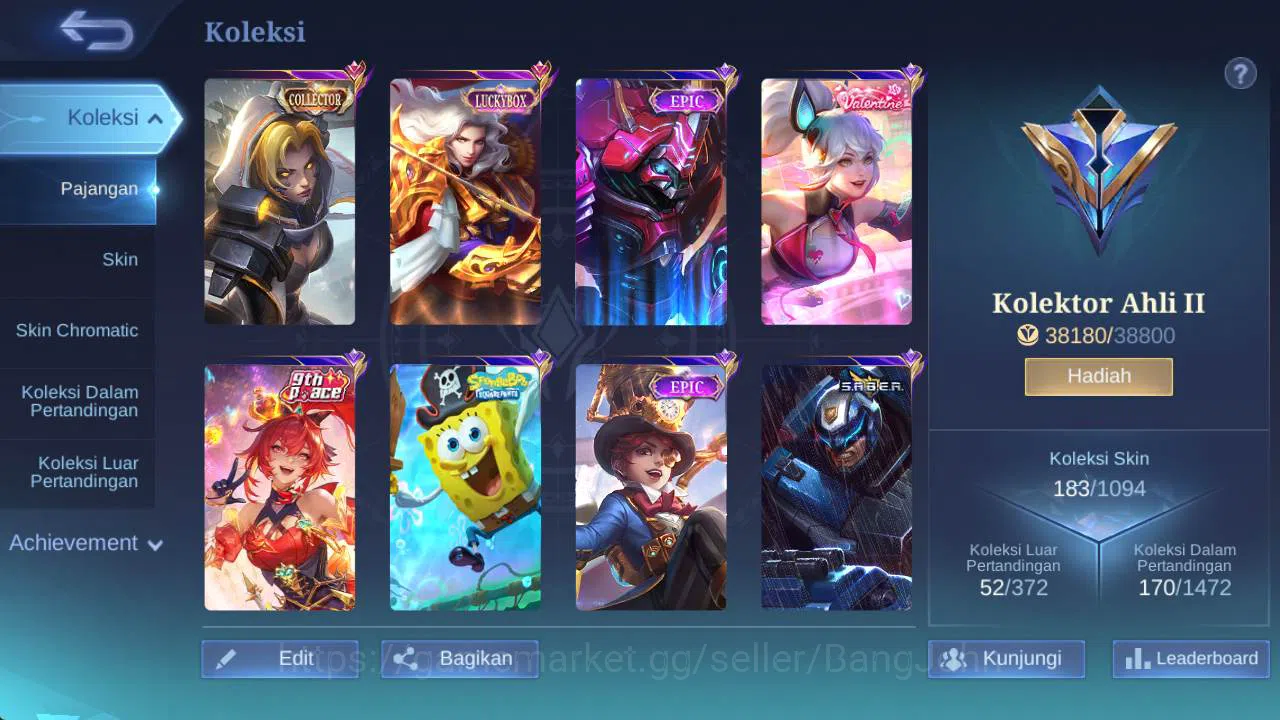 Mobile Legends: Bang Bang Accounts Global|exprt|skin 183,hero 109, LB lance, Saber fr image 14