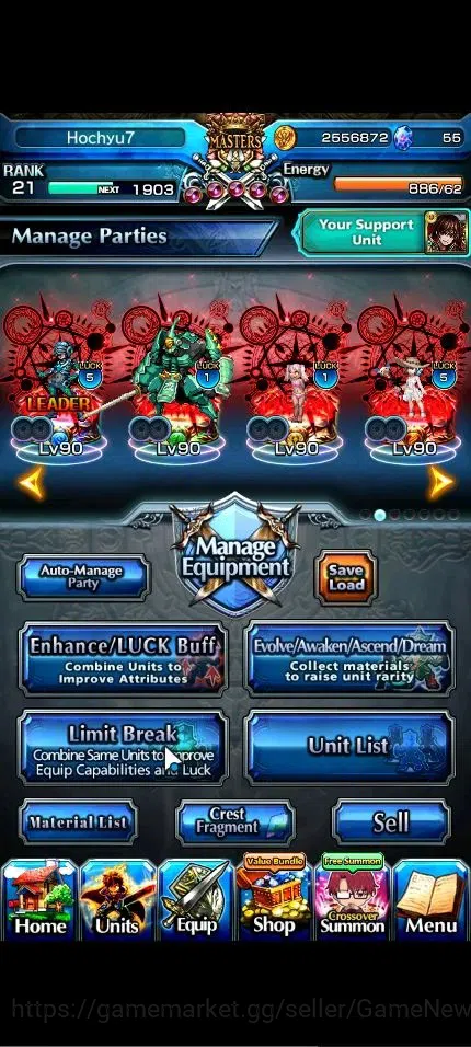 Grand Summoners Accounts Global|Rank 21|13 Ascend + 3 TW|Houka Inumuta+TW,S image 2