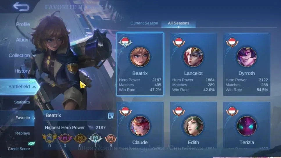 Mobile Legends: Bang Bang Accounts Hero 126|Skin 247|High Glory 65|Recall Fire Crown| image 5