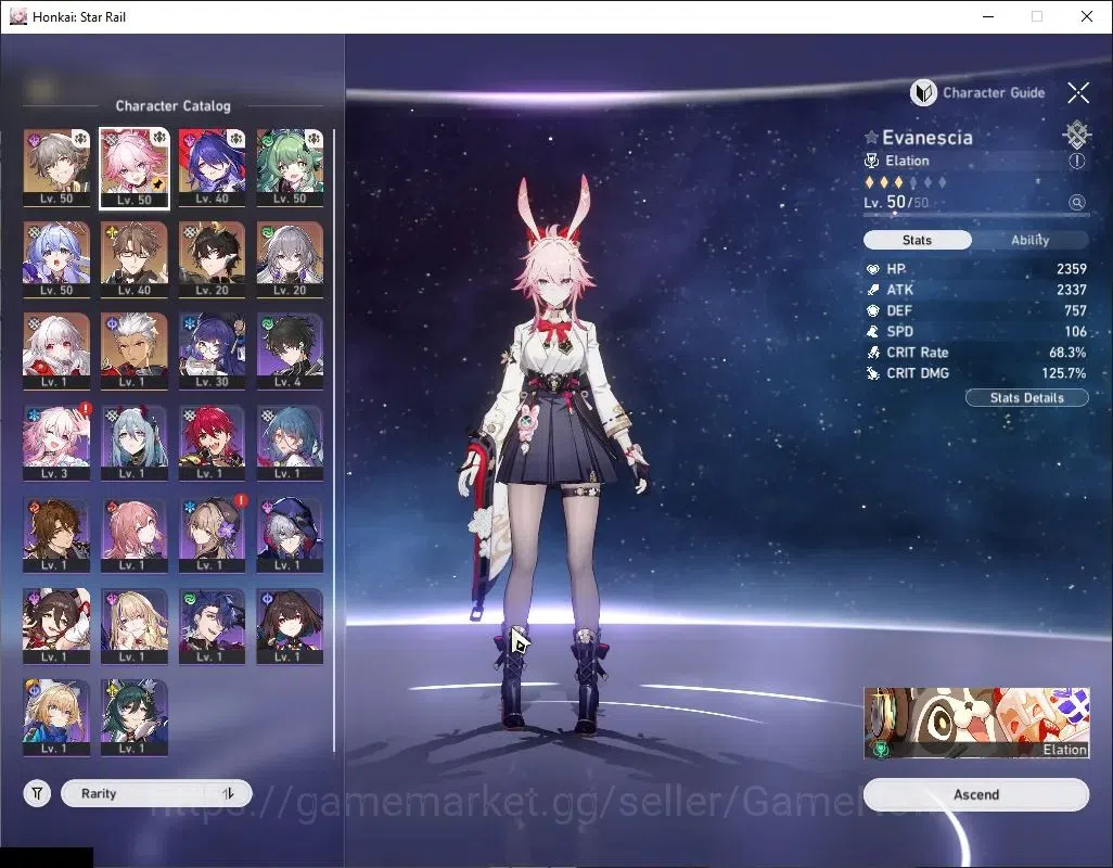 Honkai Star Rail Accounts ASIA |TL 35|1K SJ|6 Limited|Evanescia, Acheron, Ro image 4
