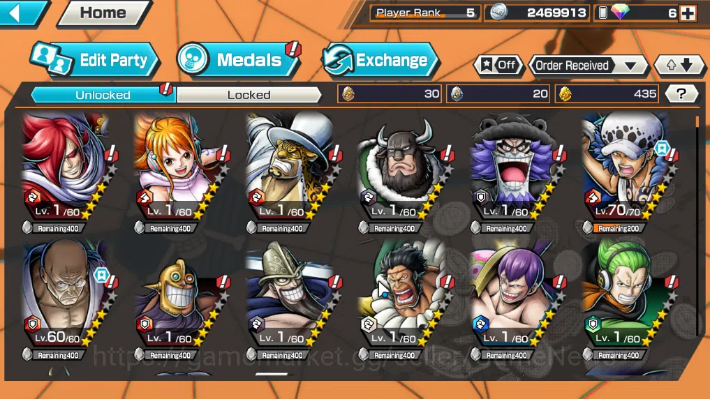 One Piece Bounty Rush Accounts Global|5EX|T5E V.Nusjuro,TFE Marshal D.Teach,WI Tr image 5