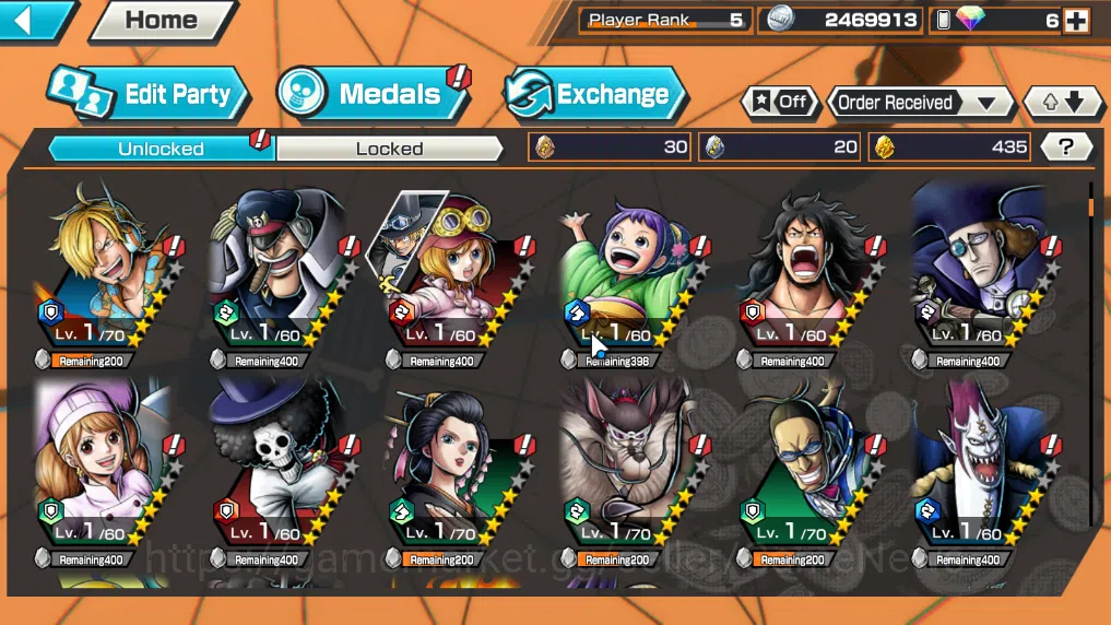 One Piece Bounty Rush Accounts Global|5EX|T5E V.Nusjuro,TFE Marshal D.Teach,WI Tr image 6