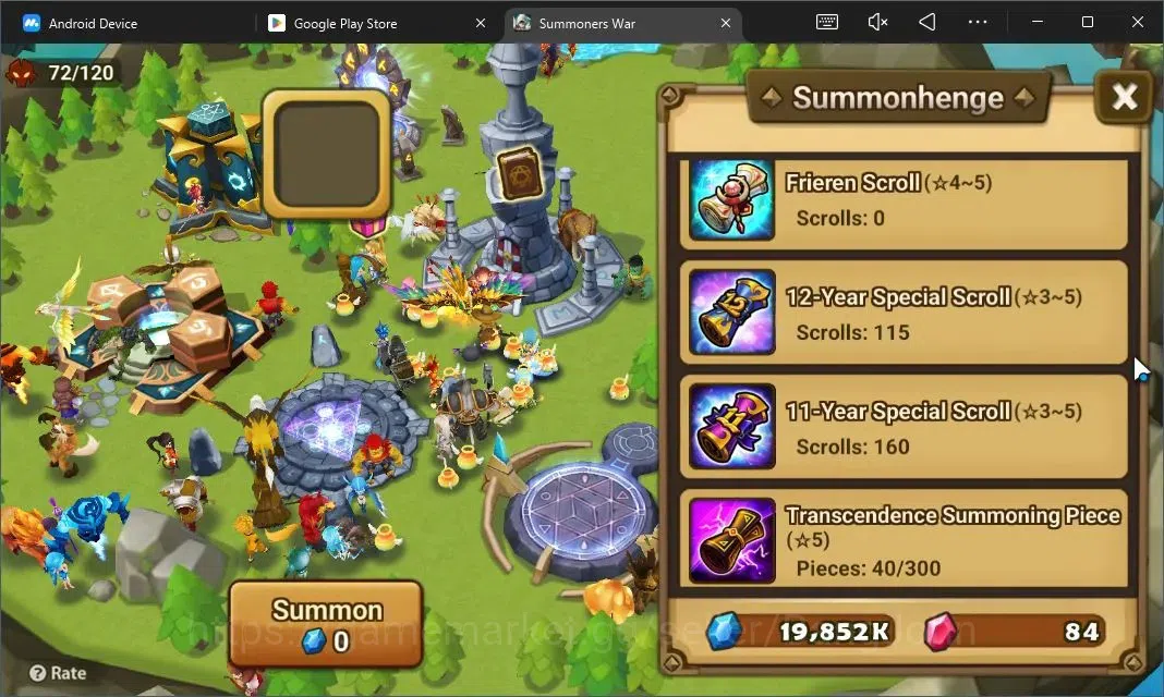 Summoners War: Sky Arena Accounts Starter GLOBAL | NB 5 TESHAR,Starter Gacha 115 12Y+160 11Y Scrool, 3 Legendary All 3