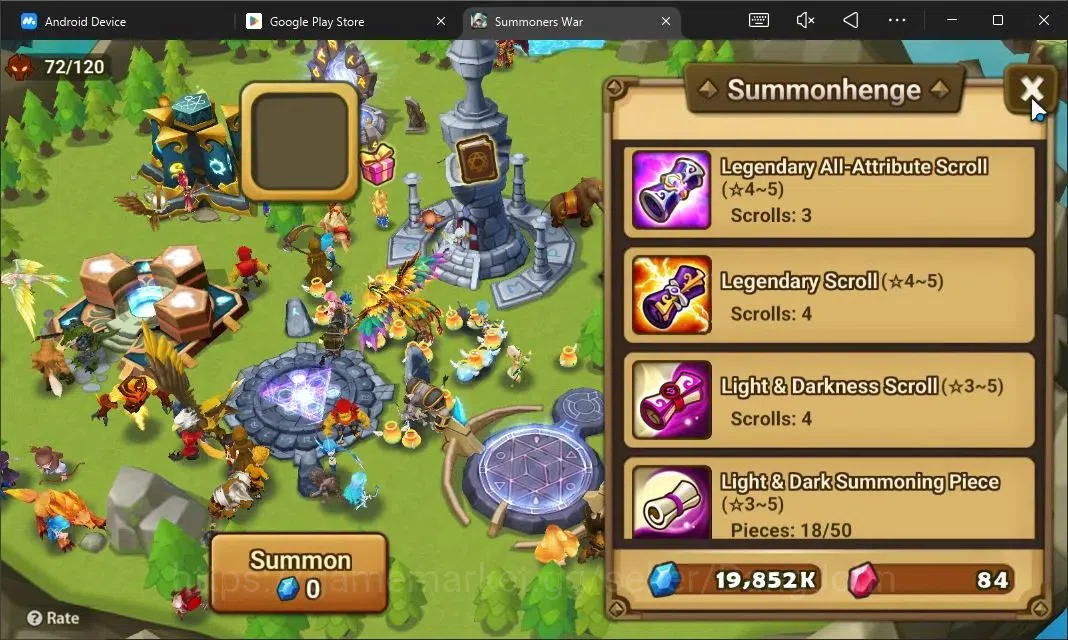 Summoners War: Sky Arena Accounts Starter GLOBAL | NB 5 TESHAR,Starter Gacha 115 12Y+160 11Y Scrool, 3 Legendary All 4