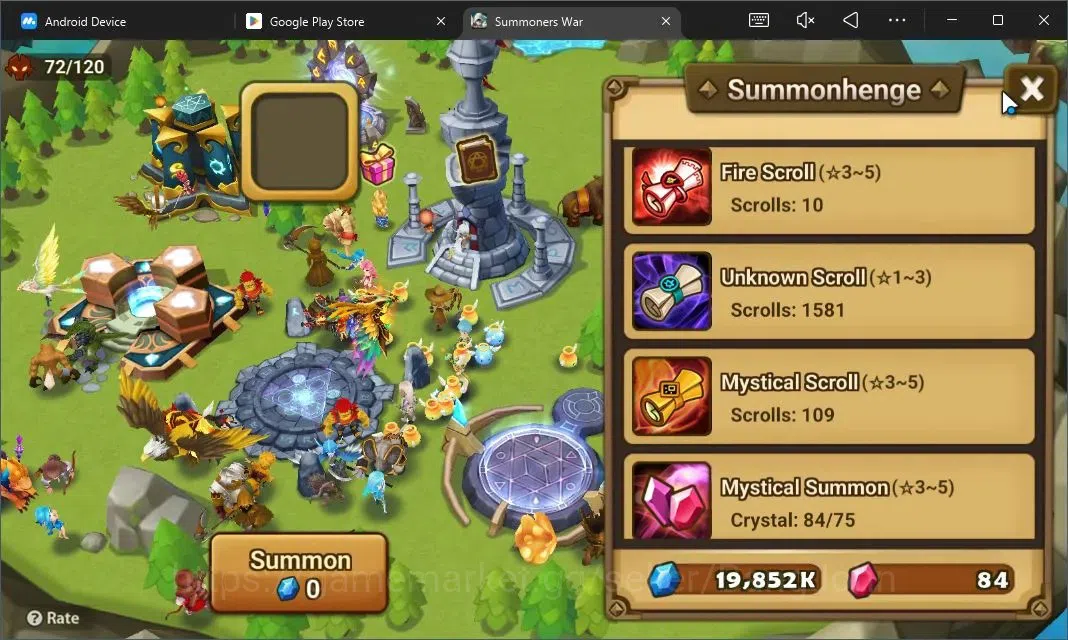 Summoners War: Sky Arena Accounts Starter GLOBAL | NB 5 TESHAR,Starter Gacha 115 12Y+160 11Y Scrool, 3 Legendary All 5