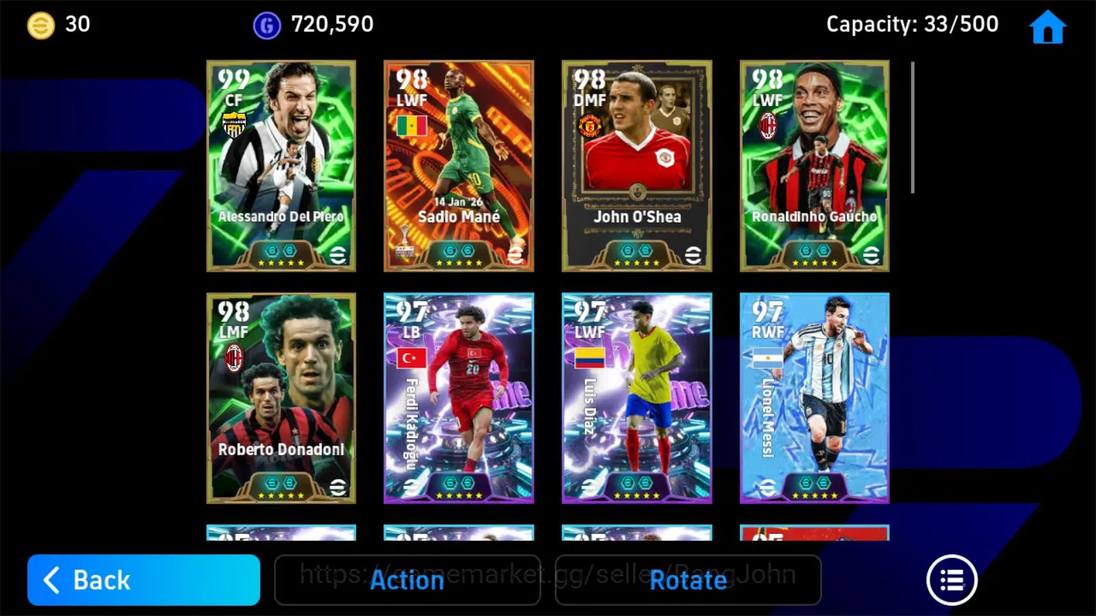 eFootball Accounts Mobile|PW 3210|Bigtime Mane|Epic Del Piero,Shevche image 5