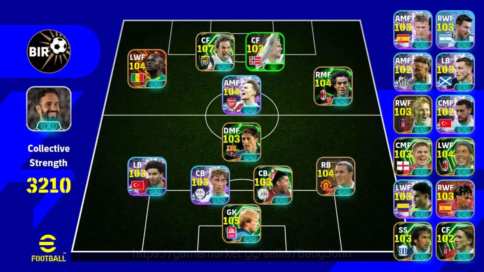 eFootball Accounts Mobile|PW 3210|Bigtime Mane|Epic Del Piero,Shevche image 8