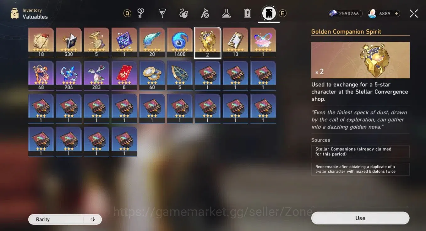 Honkai Star Rail Accounts Mid Game ASIA|TL59|3x L70 5-star incl Evanescia, Sparkle, Huohuo|2x Golden Companion 3