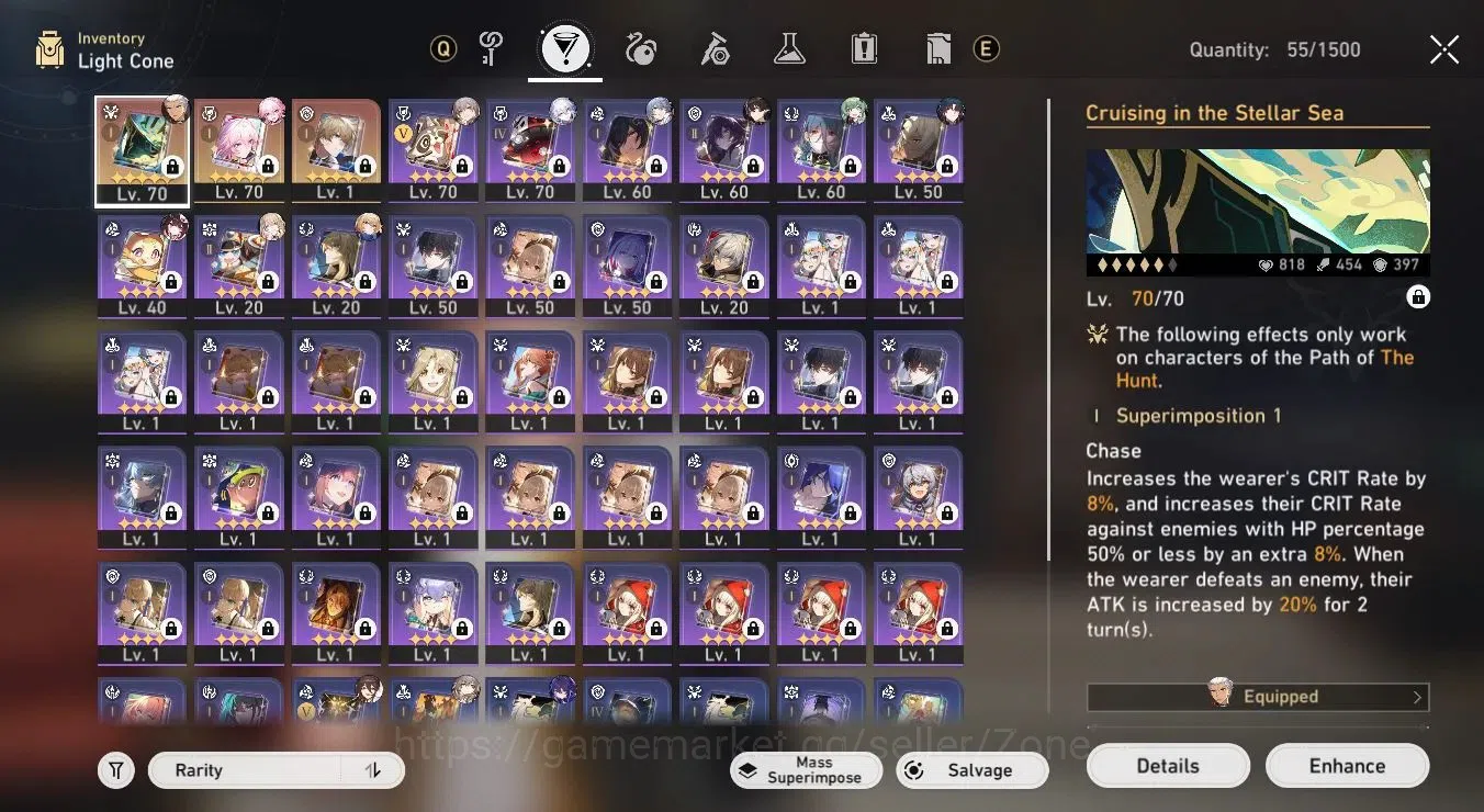 Honkai Star Rail Accounts Mid Game ASIA|TL59|3x L70 5-star incl Evanescia, Sparkle, Huohuo|2x Golden Companion 4