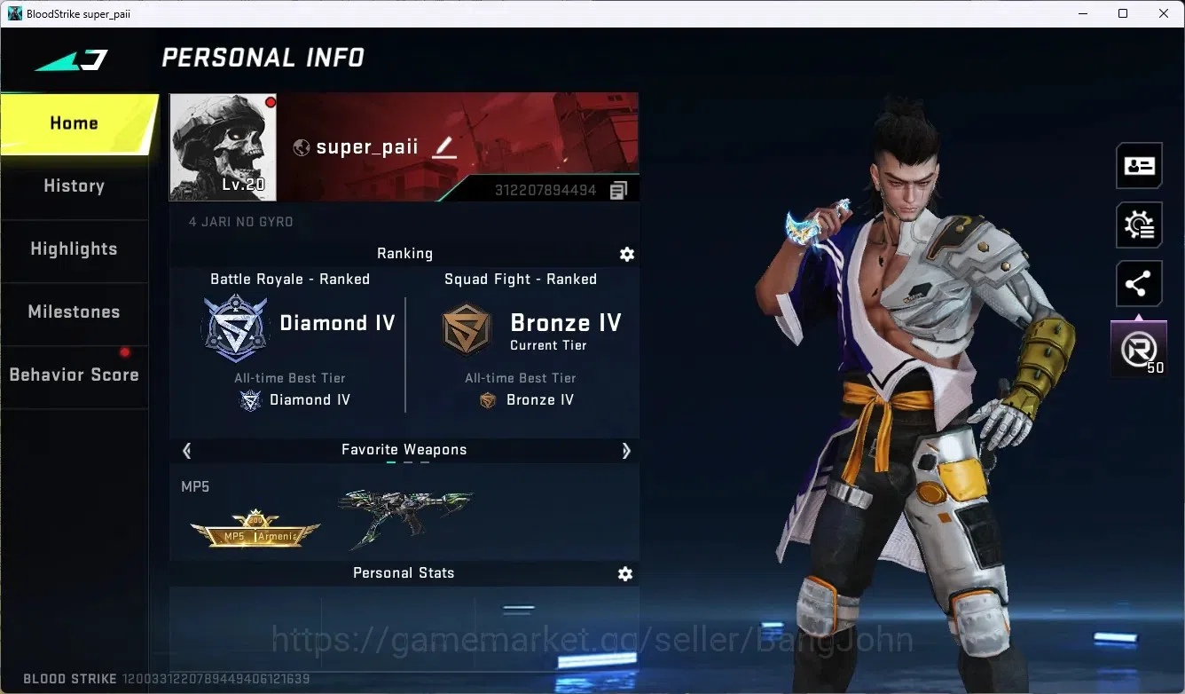 Blood Strike Accounts ASIA | 1 TR FN2000-TWIN DRAGON|1 7DS AK47-SACRED A image 1
