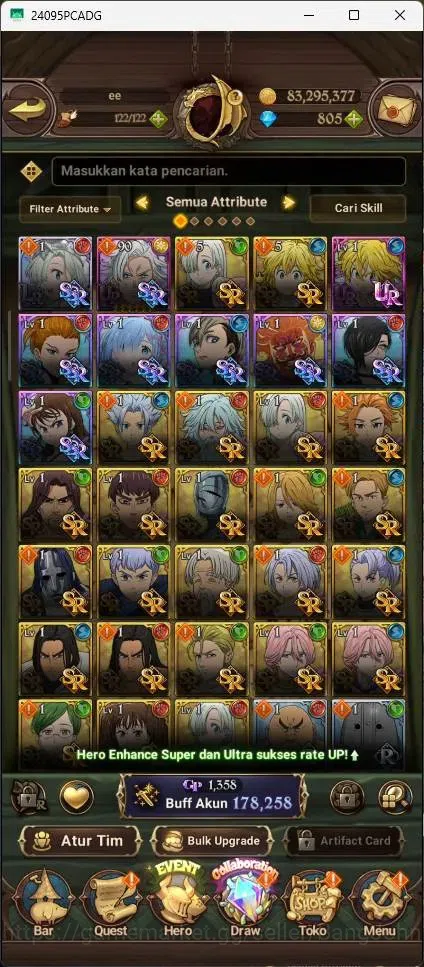 The Seven Deadly Sins: Grand Cross Accounts Endgame Global | 178,258k CC |1 LR|1 UR|LR Elizabeth 1/6|UR Demon King Meliodas 5