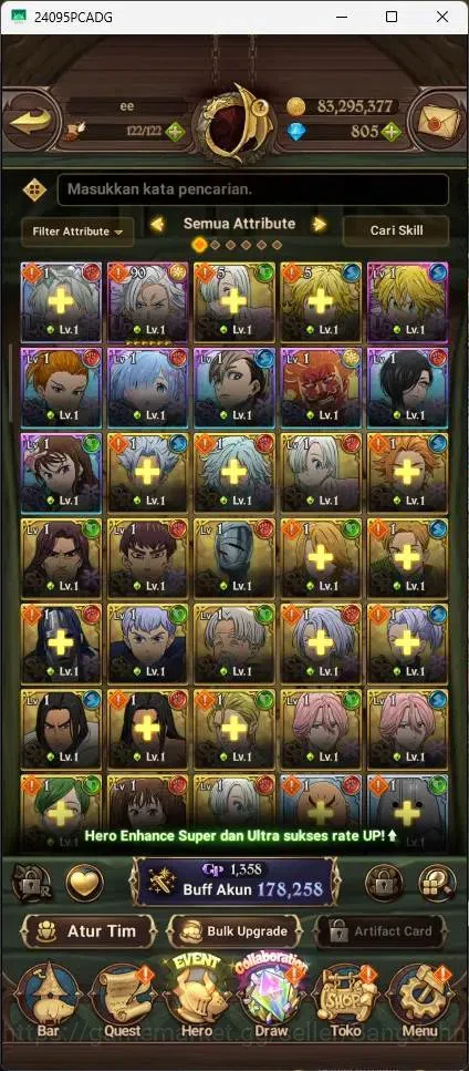 The Seven Deadly Sins: Grand Cross Accounts Endgame Global | 178,258k CC |1 LR|1 UR|LR Elizabeth 1/6|UR Demon King Meliodas 6