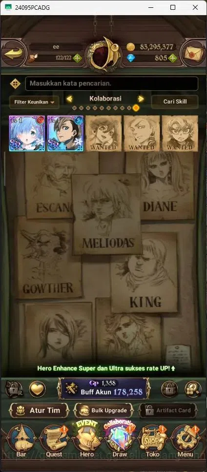 The Seven Deadly Sins: Grand Cross Accounts Endgame Global | 178,258k CC |1 LR|1 UR|LR Elizabeth 1/6|UR Demon King Meliodas 7