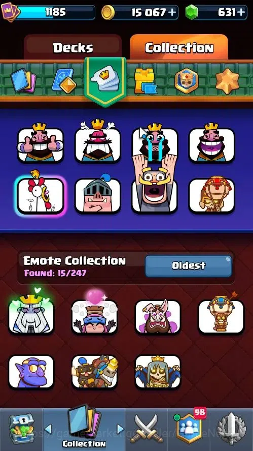Clash Royale Accounts High-End Lv 1185|Trophy 6305|KTL 11|Card 114|4 Hero 4 EVO 6 Champ 16 Legend 27 Epic 30 Rare 35 Common 12