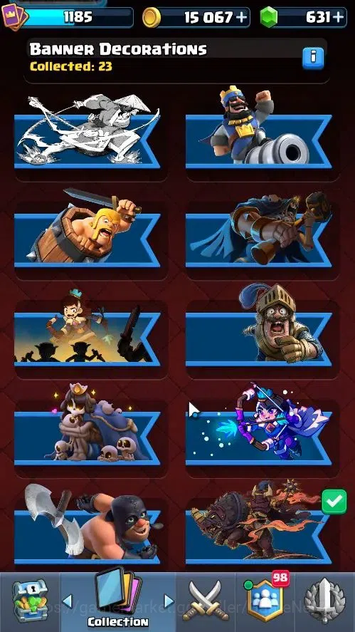 Clash Royale Accounts High-End Lv 1185|Trophy 6305|KTL 11|Card 114|4 Hero 4 EVO 6 Champ 16 Legend 27 Epic 30 Rare 35 Common 14