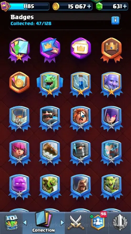Clash Royale Accounts High-End Lv 1185|Trophy 6305|KTL 11|Card 114|4 Hero 4 EVO 6 Champ 16 Legend 27 Epic 30 Rare 35 Common 16