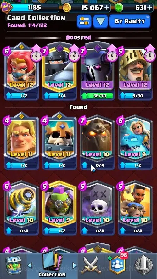 Clash Royale Accounts High-End Lv 1185|Trophy 6305|KTL 11|Card 114|4 Hero 4 EVO 6 Champ 16 Legend 27 Epic 30 Rare 35 Common 18