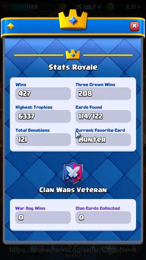 Clash Royale Accounts High-End Lv 1185|Trophy 6305|KTL 11|Card 114|4 Hero 4 EVO 6 Champ 16 Legend 27 Epic 30 Rare 35 Common 7