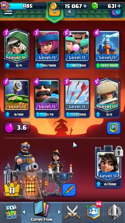 Clash Royale Accounts High-End Lv 1185|Trophy 6305|KTL 11|Card 114|4 Hero 4 EVO 6 Champ 16 Legend 27 Epic 30 Rare 35 Common 8