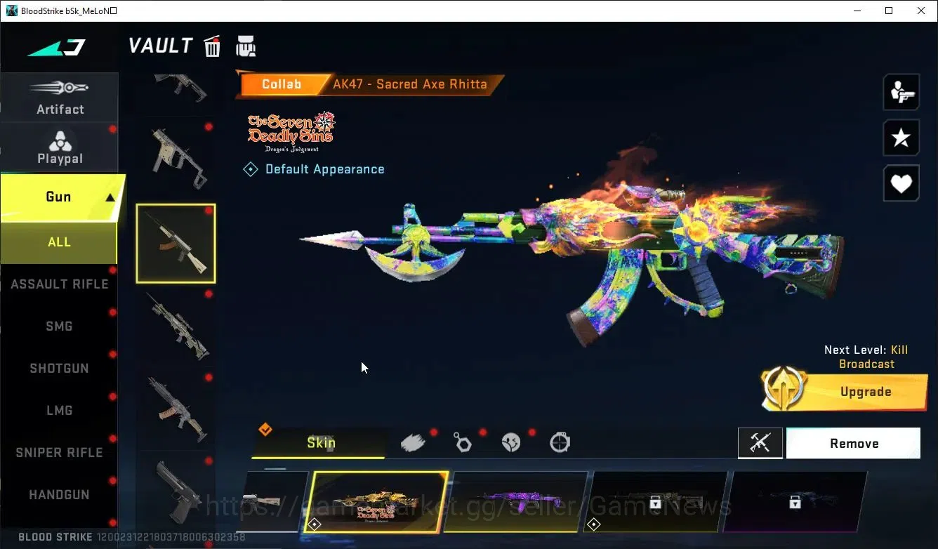 Blood Strike Accounts ASIA|ETERNAL Lv2[Spear-Relic]+COLLABS 7DS AK47,QBZ image 8