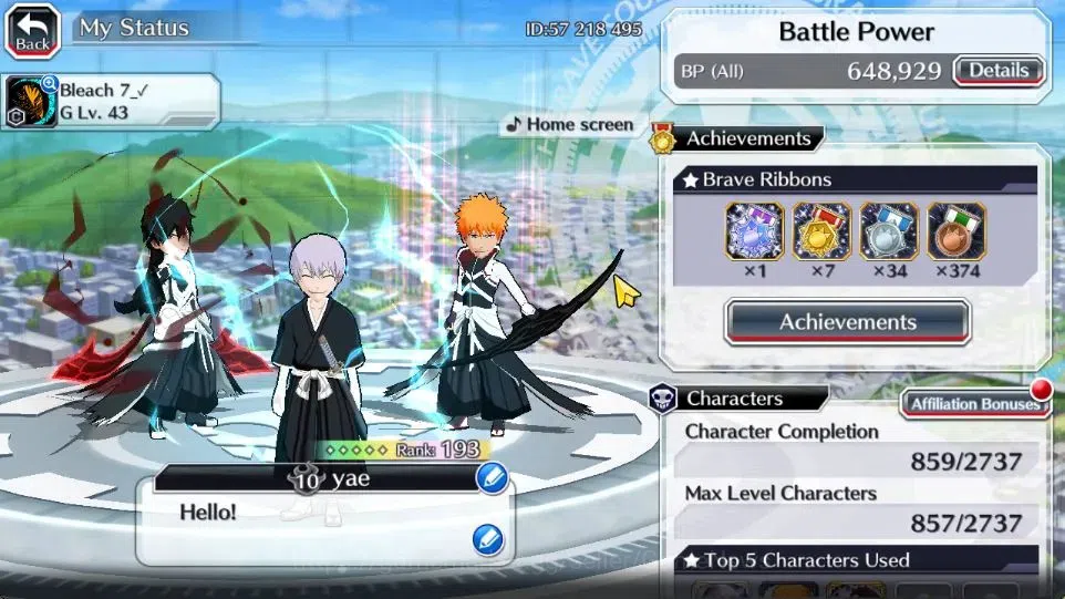 Bleach: Brave Souls Accounts Others [GLOBAL]|40K Orb|2 New Renewed Ichigo 2