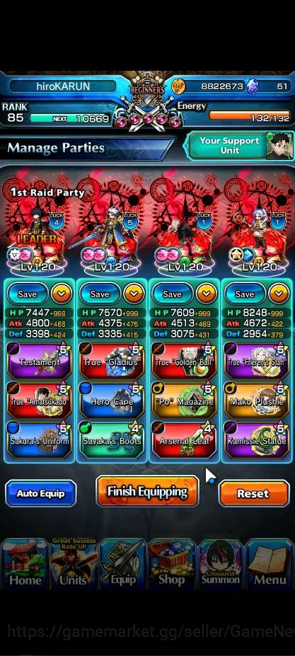Grand Summoners Accounts Global|Rank 85|18 Asc+ 6 TW|[2x Okarun,UP Roy,Saya image 3