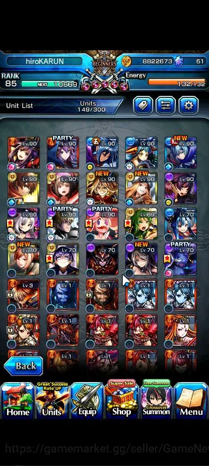 Grand Summoners Accounts Global|Rank 85|18 Asc+ 6 TW|[2x Okarun,UP Roy,Saya image 5