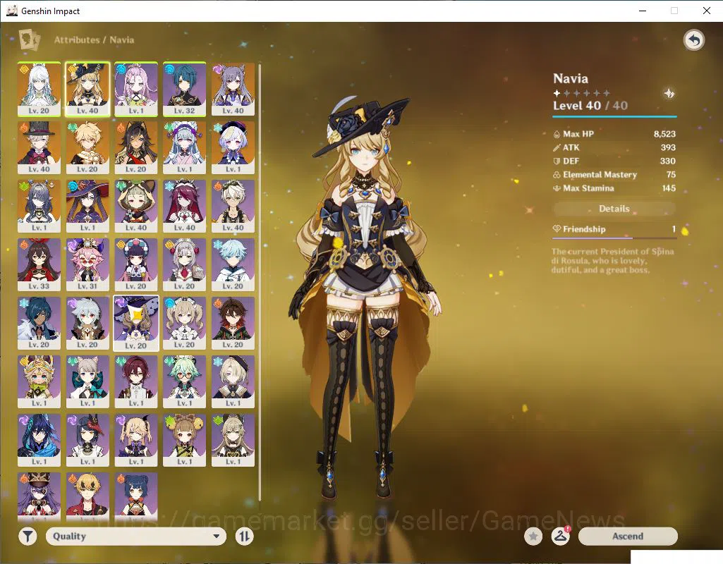 Genshin Impact Accounts Mid Game ASIA|AR 25|3 Limited +28(*4Character)|Zibai,Navia,Lyney|MC Male|Low Explore Map|Take 3