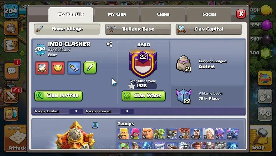 Clash of Clans Accounts Lv 204|TH 16|LV 204|Limited Skin|HH 10|BK 75,AQ 86 image 2