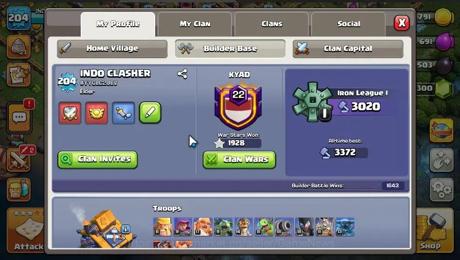 Clash of Clans Accounts Lv 204|TH 16|LV 204|Limited Skin|HH 10|BK 75,AQ 86 image 5