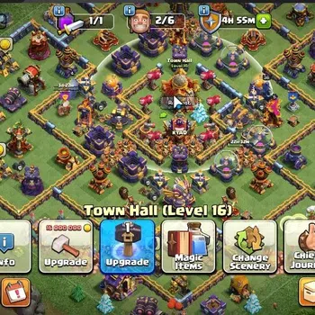 Clash of Clans High-End Lv 204|TH 16|LV 204|Limited Skin|HH 10|BK 75,AQ 86 image 1