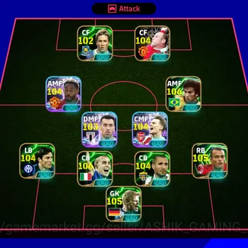 eFootball Accounts Legends & Iconic Players eFootball Account for Sale | 106 AMF • 105 GK • 104+ Rated Players | Full Squad