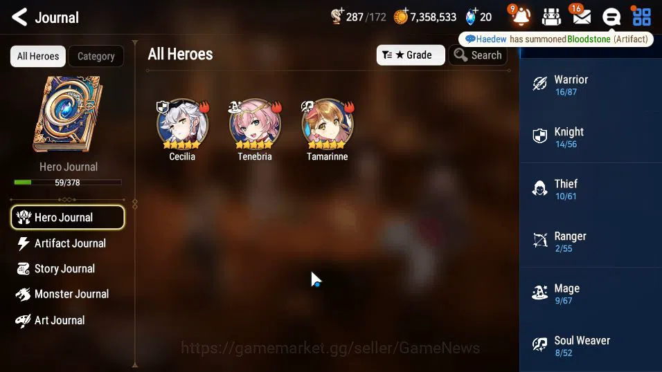 Epic Seven Accounts Mid-Tier Global Unverif|New Era Mor lv6|2 ML(Salome,Req Roana)+Tenebria,etc|PoH ON|2,3K 18